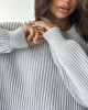 Свитер оверсайз хлопковый светло серый